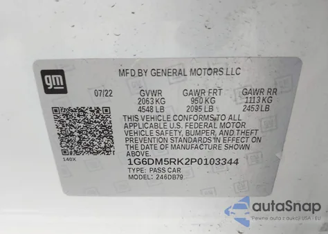 2023 Cadillac Ct5 Luxury from USA, damaged, VIN 1G6DM5RK2P0103344